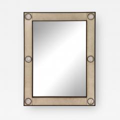 Unique mirror with a parchemin gauffr frame and rock crystals inserts  - 1852518