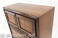 United Furniture Mid Century Walnut 7 Drawer Highboy Dresser - 1873015