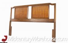 United Furniture Mid Century Walnut and Cane Queen Headboard - 2570239