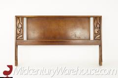 United Furniture Tiki Brutalist Mid Century Walnut Headboard with Lights - 2354343
