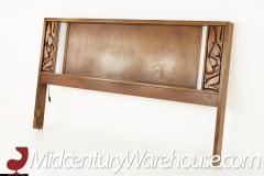 United Furniture Tiki Brutalist Mid Century Walnut Headboard with Lights - 2354344