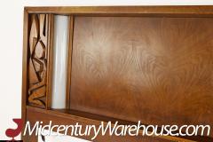 United Furniture Tiki Brutalist Mid Century Walnut Headboard with Lights - 2354345