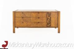 United Mid Century Tiki Lowboy Walnut Dresser - 2570254