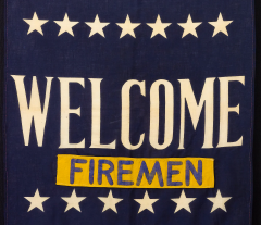 United States Navy WWII Welcome Firemen 13 Star Patriotic Banner - 3692445