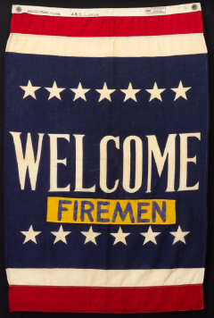 United States Navy WWII Welcome Firemen 13 Star Patriotic Banner - 3692447