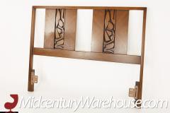 United Tiki Brutalist Mid Century Walnut Queen Headboard - 2354281