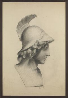 Unknown Academy Student 19th C Drawing Pencil on paper framed signed  - 1924319