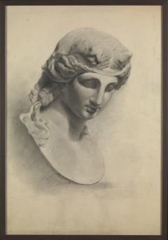 Unknown Academy Student 19th C Drawing Pencil on paper framed signed  - 1924320