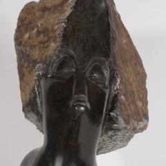 Unknown Mid Century Modern Abstracted Figurative Bust in Black Marbl - 1648461