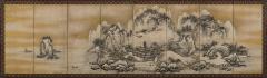 Unkoku Toyo 17th Century Japanese Screen View of West Lake by Unkoku Toyo - 4249446