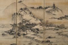 Unkoku Toyo 17th Century Japanese Screen View of West Lake by Unkoku Toyo - 4249449