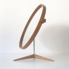 Uno Osten Kristiansson Elegant Oak Table Mirror by Uno sten Kristiansson for Luxus Sweden 1960s - 3157001