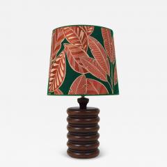 Uno Osten Kristiansson Midcentury Table or Side Lamp Turned Wood Base Sweden 1970s - 4065389