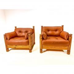 Uno Osten Kristiansson Pair of Pine Lounge Chairs by Uno and Osten Kristiansson - 4599556