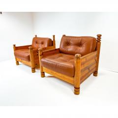 Uno Osten Kristiansson Pair of Pine Lounge Chairs by Uno and Osten Kristiansson - 4599559