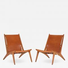 Uno Osten Kristiansson Pair of Rare Hunting Chairs 204 by Uno O sten Kristiansson for Luxus Sweden - 2236691