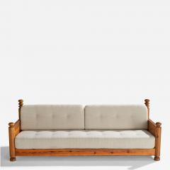 Uno Osten Kristiansson Uno Kristiansson Sofa with Pine and Fabric Sweden 1970s - 4787393