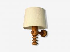 Uno Osten Kristiansson Uno Kristiansson Swedish Modern Pine Fabric Wall Sconce Sweden 1970s - 4207535