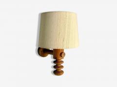 Uno Osten Kristiansson Uno Kristiansson Swedish Modern Pine Fabric Wall Sconce Sweden 1970s - 4207537