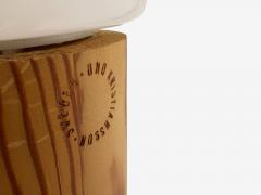 Uno Osten Kristiansson Uno Kristiansson Swedish Modern Pine Fabric Wall Sconce Sweden 1970s - 4207541