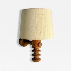 Uno Osten Kristiansson Uno Kristiansson Swedish Modern Pine Fabric Wall Sconce Sweden 1970s - 4207700