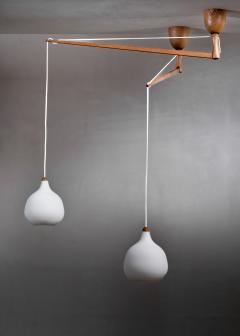 Uno Osten Kristiansson Uno sten Kristiansson pair of ceiling lamps for Luxus - 4204654
