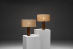 Uno Osten Kristiansson Wooden Table Lamps by Uno sten Kristiansson for Luxus Sweden Mid 20th C - 4691759