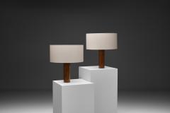 Uno Osten Kristiansson Wooden Table Lamps by Uno sten Kristiansson for Luxus Sweden Mid 20th C - 4691789