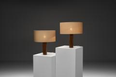 Uno Osten Kristiansson Wooden Table Lamps by Uno sten Kristiansson for Luxus Sweden Mid 20th C - 4691790