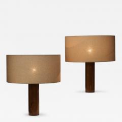 Uno Osten Kristiansson Wooden Table Lamps by Uno sten Kristiansson for Luxus Sweden Mid 20th C - 4702345