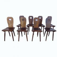 Uno hren Set of 8 Rustic Scandinavian Dining Chairs Attributed to Uno hr n - 2721717