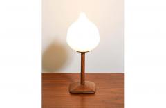Uno sten Kristiansson Sculpted Oak Frosted Glass Table Lamp for Luxus - 2241781