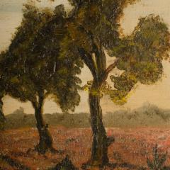 Untitled oil painting depicting a rural road - 2128995