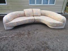 Unusual 2 Piece Curved Sectional Sofa Mid Century Modern - 1473851