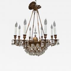 Unusual Antique French Bronze Baccarat Crystal Chandelier - 4127758