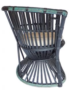 Unusual Curved Back Twin Reed Chair - 592720