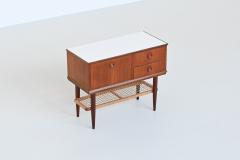 Unusual Danish chest of drawers in teak and cane Denmark 1960 - 3903798