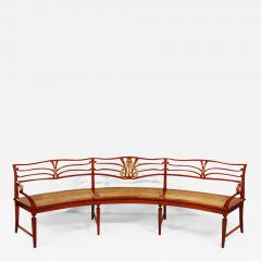 Unusual Demi Lune Neoclassical Revival Library Bench - 449568