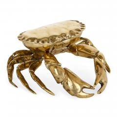 Unusual English crab shaped brass inkstand - 1558851