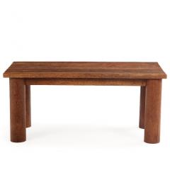 Unusual French Brutalist Palm Wood Dining Table or Executive Desk C 1975  - 4756260