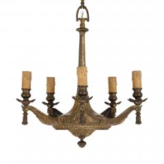 Unusual French gilt bronze cushion form chandelier - 2863187