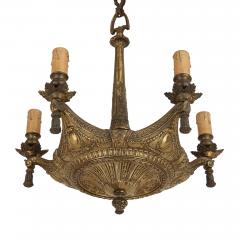 Unusual French gilt bronze cushion form chandelier - 2863188