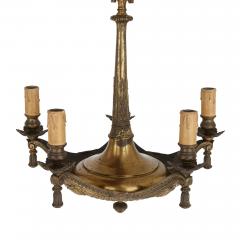 Unusual French gilt bronze cushion form chandelier - 2863189