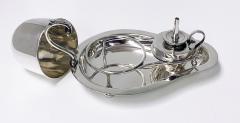 Unusual Hukin and Heath Sterling Silver Sake or Brandy Set London 1904 - 3256964