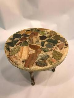 Unusual Italian Specimen Side or Accent Table with Stone Top and Brass Legs - 446388