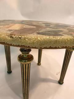 Unusual Italian Specimen Side or Accent Table with Stone Top and Brass Legs - 446390