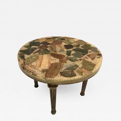 Unusual Italian Specimen Side or Accent Table with Stone Top and Brass Legs - 448808