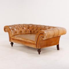 Unusual Italian leather Chesterfield style sofa with extra deep frame C 1930  - 3717642