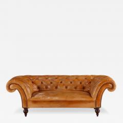 Unusual Italian leather Chesterfield style sofa with extra deep frame C 1930  - 3720220