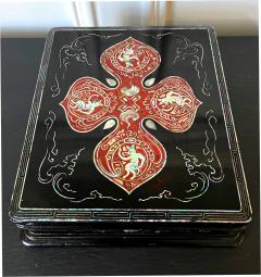 Unusual Japanese Lacquer Inkstone Box with MOP Inlays - 1826414